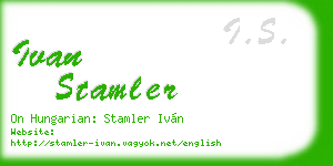 ivan stamler business card