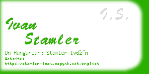 ivan stamler business card